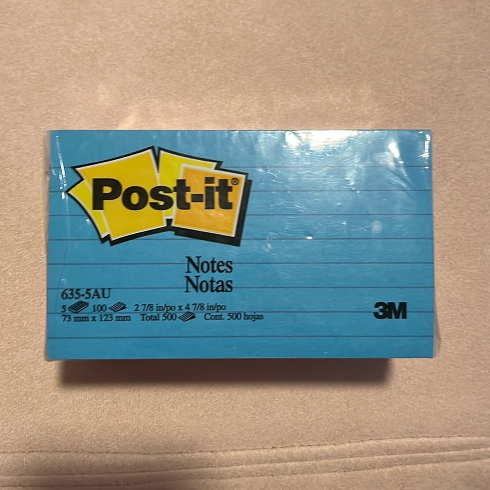 Post It Lined 73mm x 123 mm 5 colors 500 sheets